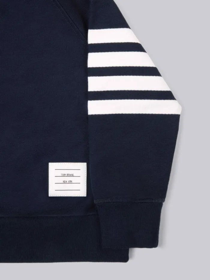 Classic Cotton Loopback Jersey Engineered Raglan Sleeve 4bar Sweatshirt Navy GirlsBoys Thom Browne Sweats And Tshirt Classic Cotton Loopback Jersey Engineered Raglan Sleeve 4bar Sweatshirt Navy GirlsBoys Thom Browne Sweats And Tshirt