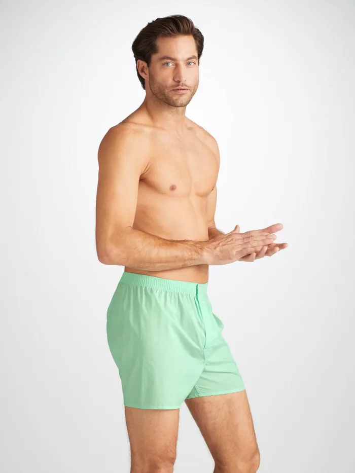 Classic Fit Boxer Shorts Men Derek Rose Classic Fit Boxers Amalfi Cotton Batiste Mint