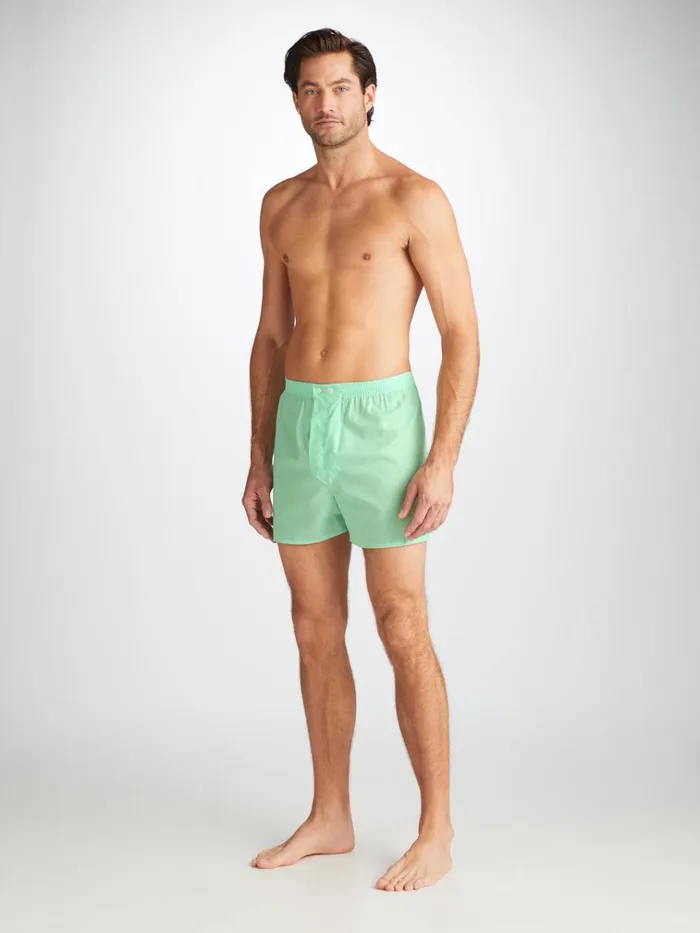 Classic Fit Boxer Shorts Men Derek Rose Classic Fit Boxers Amalfi Cotton Batiste Mint