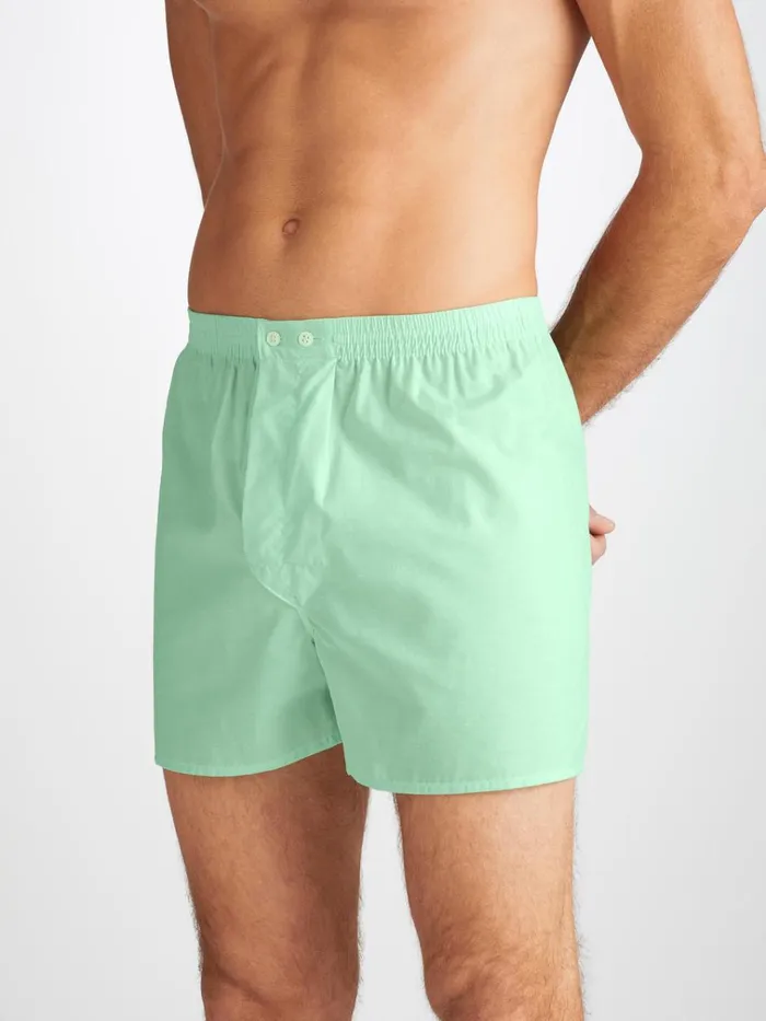 Classic Fit Boxer Shorts Men Derek Rose Classic Fit Boxers Amalfi Cotton Batiste Mint