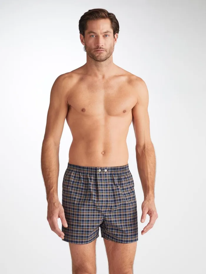 Classic Fit Boxer Shorts Men Derek Rose Classic Fit Boxers Barker 37 Cotton Navy Classic Fit Boxer Shorts Men Derek Rose Classic Fit Boxers Barker 37 Cotton Navy