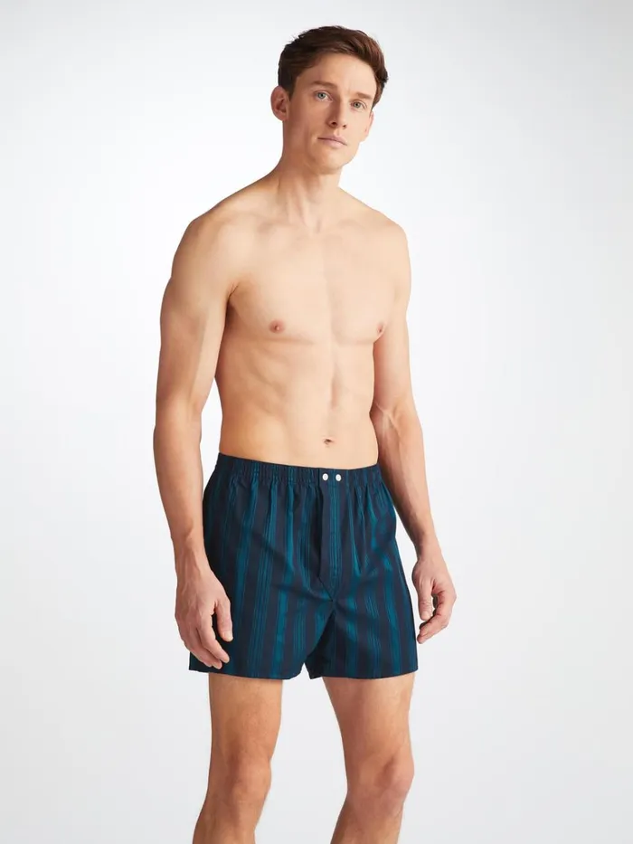 Classic Fit Boxer Shorts Men Derek Rose Classic Fit Boxers Royal 222 Cotton Navy Classic Fit Boxer Shorts Men Derek Rose Classic Fit Boxers Royal 222 Cotton Navy