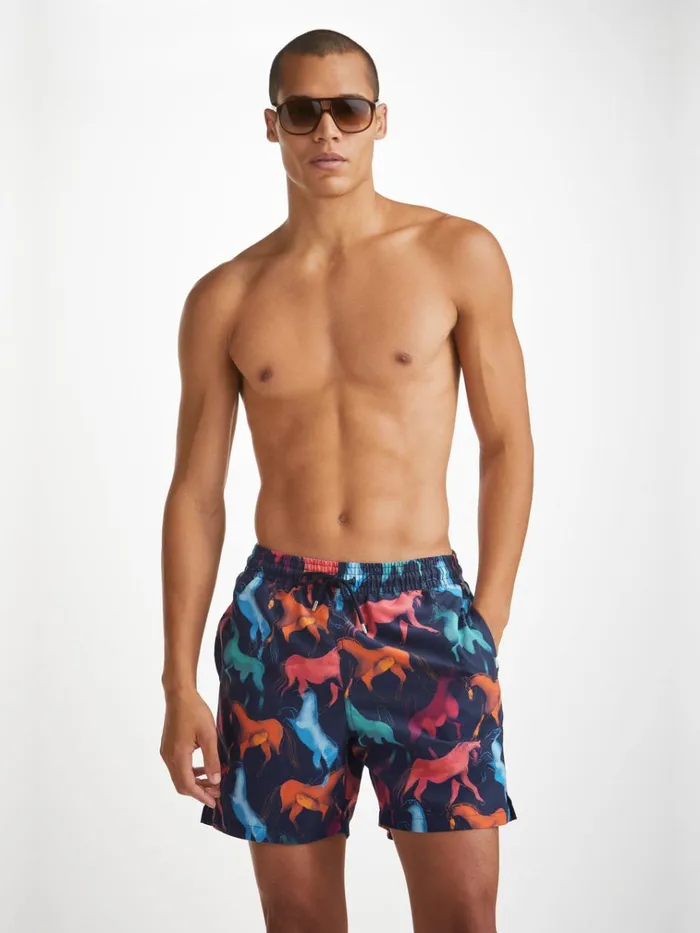 Classic Fit Swim Shorts Men Derek Rose Swim Shorts Maui 59 Multi