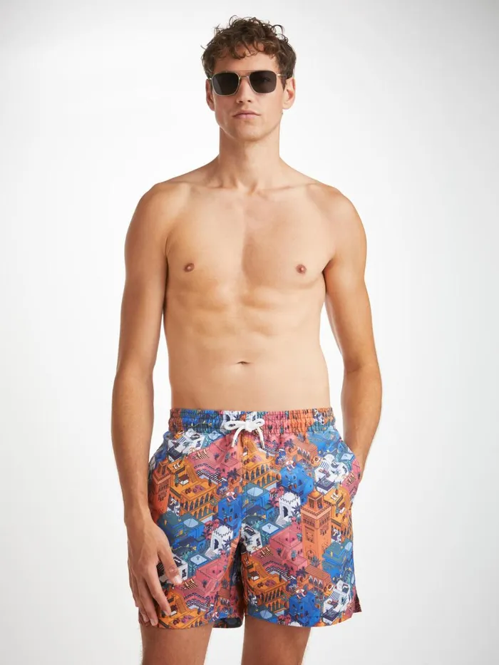 Classic Fit Swim Shorts Men Derek Rose Swim Shorts Maui 60 Multi