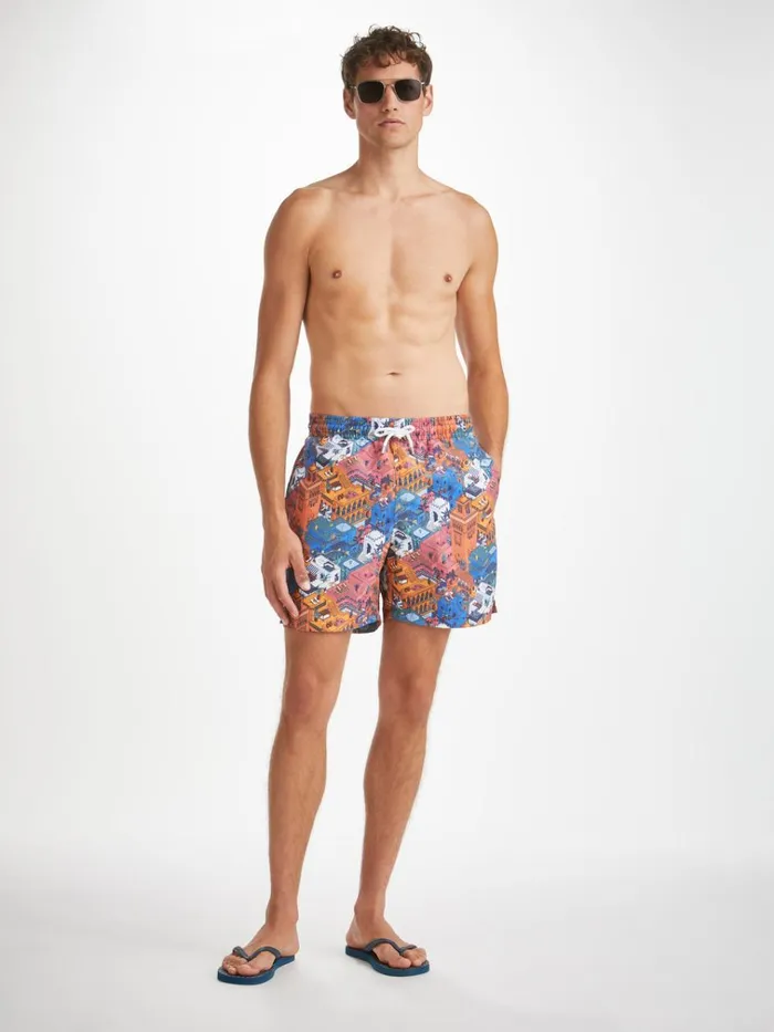 Classic Fit Swim Shorts Men Derek Rose Swim Shorts Maui 60 Multi