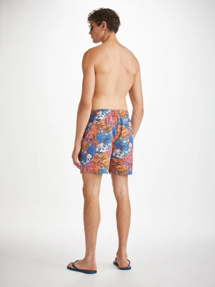 Classic Fit Swim Shorts Men Derek Rose Swim Shorts Maui 60 Multi