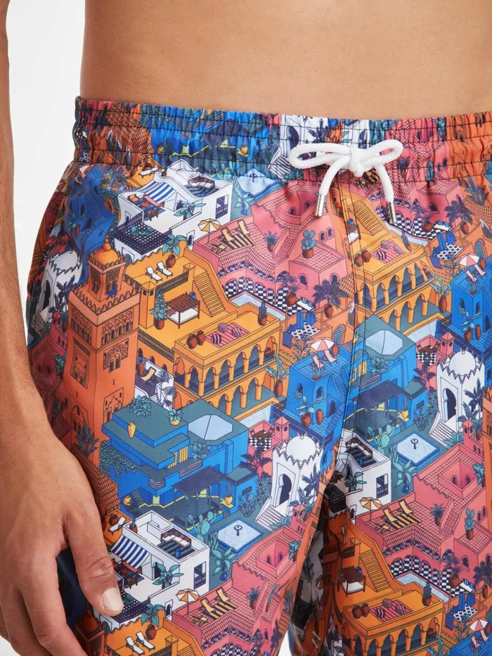 Classic Fit Swim Shorts Men Derek Rose Swim Shorts Maui 60 Multi