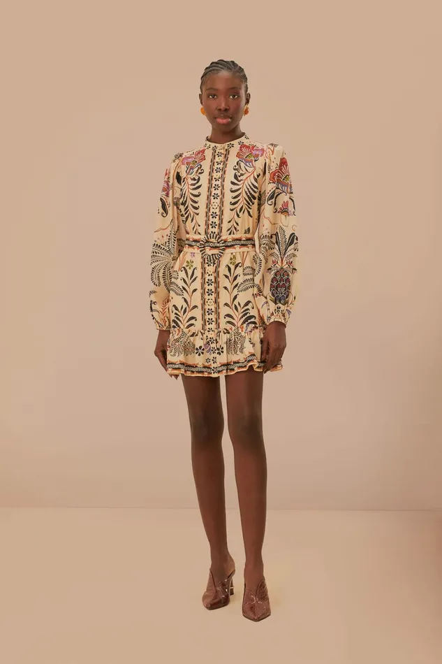 Classic Nature Sand Mini Dress Women FARM Rio Mini Dresses