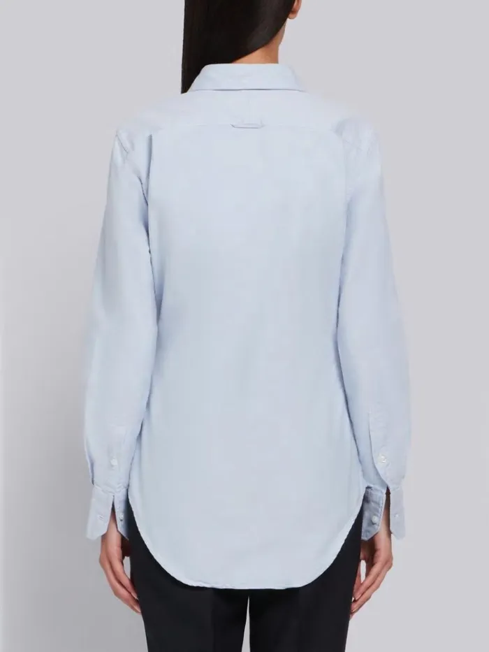 Classic Oxford Long Sleeve Button Down Shirt Light Blue Women Thom Browne Tops and Shirts