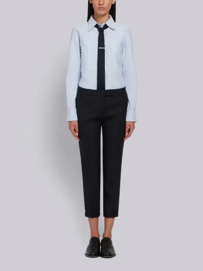 Classic Oxford Long Sleeve Button Down Shirt Light Blue Women Thom Browne Tops and Shirts