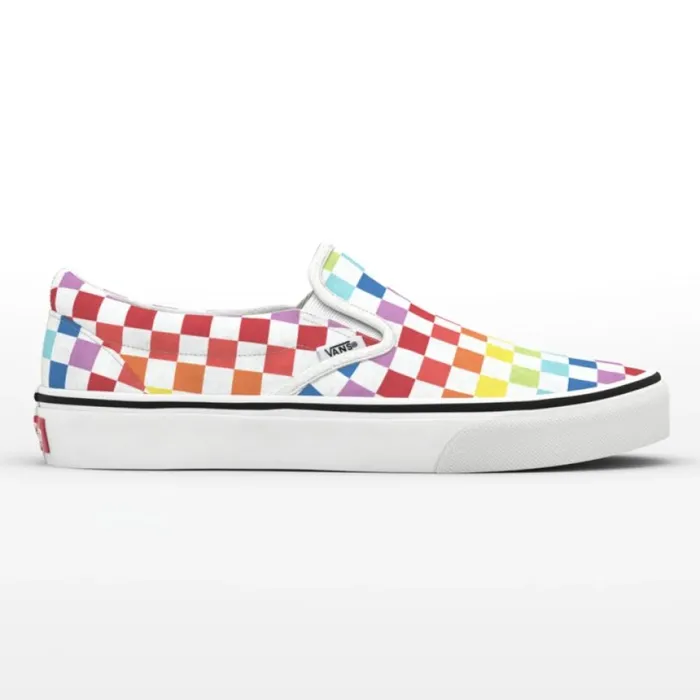 Classics Shoes Checkerboard SlipOn RainbowTrue White Vans MenWomen