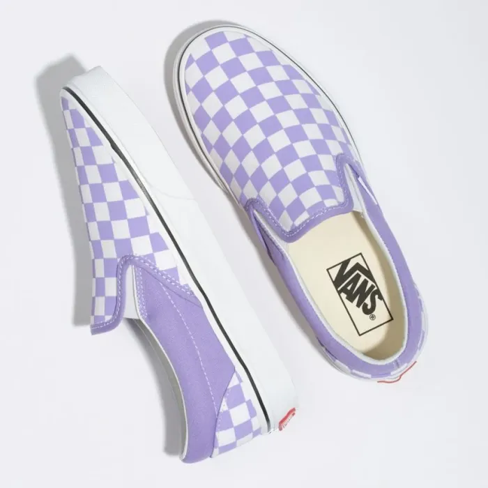Classics Shoes Checkerboard SlipOn Violet TulipTrue White 8211 Vans Women Classics Shoes Checkerboard SlipOn Violet TulipTrue White 8211 Vans Women