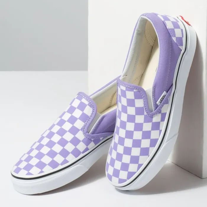 Classics Shoes Checkerboard SlipOn Violet TulipTrue White 8211 Vans Women Classics Shoes Checkerboard SlipOn Violet TulipTrue White 8211 Vans Women