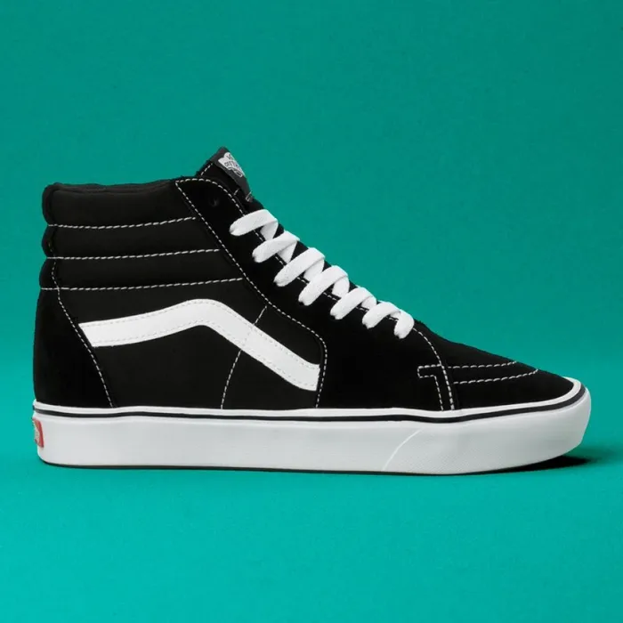 Classics Shoes ComfyCush Sk8Hi BlackTrue White 8211 Vans Men Classics Shoes ComfyCush Sk8Hi BlackTrue White 8211 Vans Men