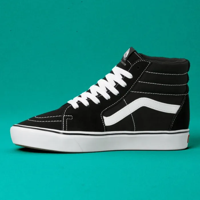 Classics Shoes ComfyCush Sk8Hi BlackTrue White 8211 Vans Men Classics Shoes ComfyCush Sk8Hi BlackTrue White 8211 Vans Men
