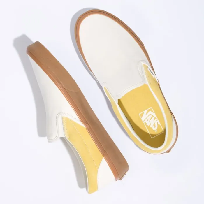 Classics Shoes Gum Classic SlipOn MarshmallowCream Gold 8211 Vans MenWomen Classics Shoes Gum Classic SlipOn MarshmallowCream Gold 8211 Vans MenWomen