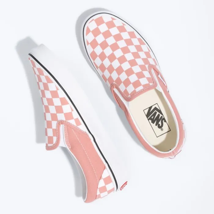Classics Shoes MenWomen Vans Checkerboard Classic SlipOn Rose DawnTrue White Classics Shoes MenWomen Vans Checkerboard Classic SlipOn Rose DawnTrue White