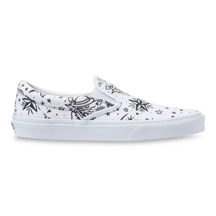 Classics Shoes MenWomen Vans UColor Classic SlipOn TattooTrue White Classics Shoes MenWomen Vans UColor Classic SlipOn TattooTrue White