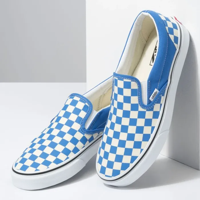 Classics Shoes Vans MenWomen Checkerboard Classic SlipOn Nebulas BlueTrue White Classics Shoes Vans MenWomen Checkerboard Classic SlipOn Nebulas BlueTrue White