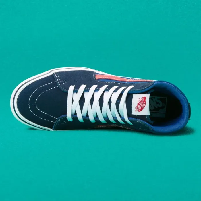 Classics Shoes Vans MenWomen TriTone ComfyCush Sk8Hi Dress BluesBlueRed Classics Shoes Vans MenWomen TriTone ComfyCush Sk8Hi Dress BluesBlueRed