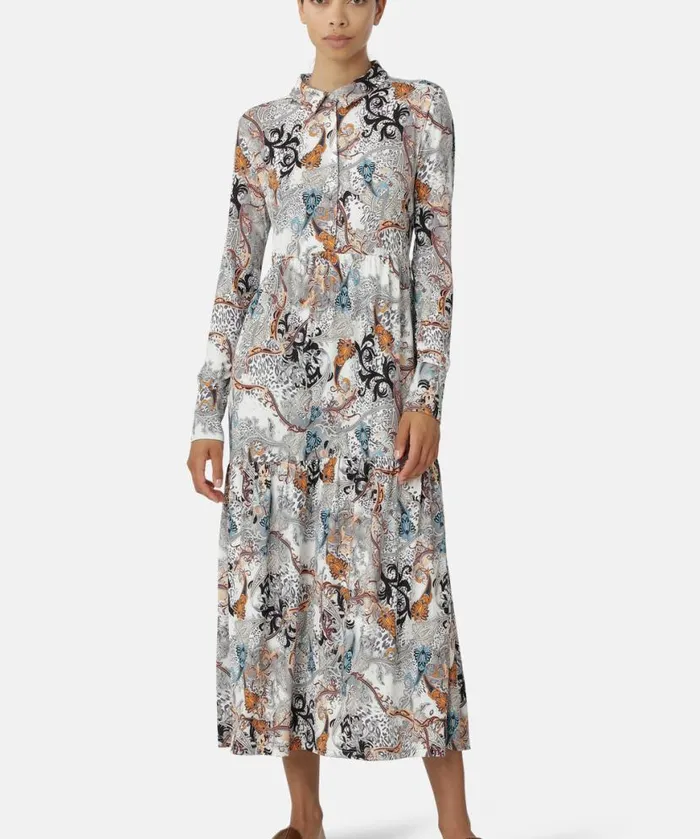 Clothing Ilse Jacobsen Dresses Short Midi Dress 8211 White