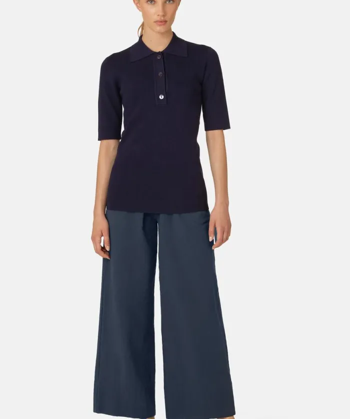 Clothing Ilse Jacobsen Knitwear Polo 8211 Dark Indigo