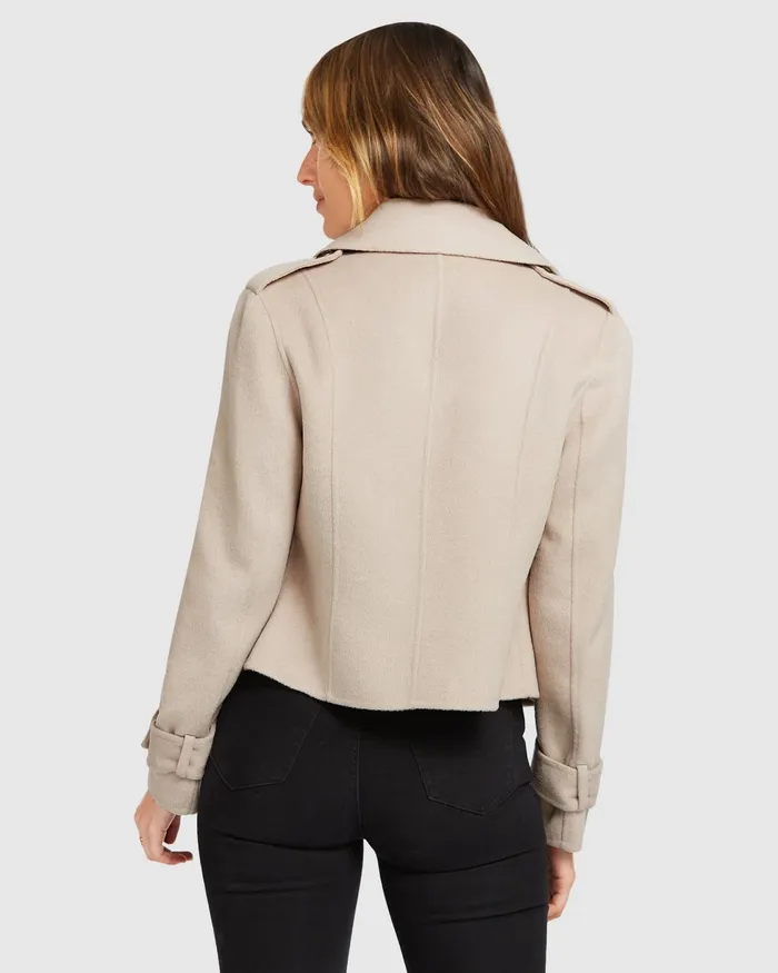 Coats and Jackets Belle and Bloom Women Better Off Military Peacoat 8211 Sand