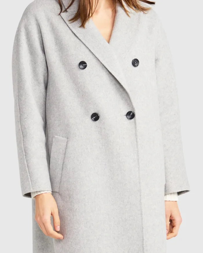 Coats and Jackets Belle and Bloom Women Guestlist Oversized Double Breasted Coat 8211 Grey Marle