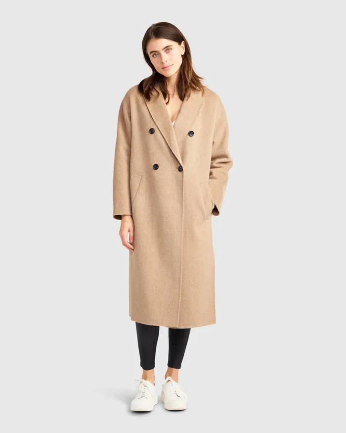 Coats and Jackets Guestlist Oversized Double Breasted Coat 8211 Oat 8211 Belle and Bloom Women