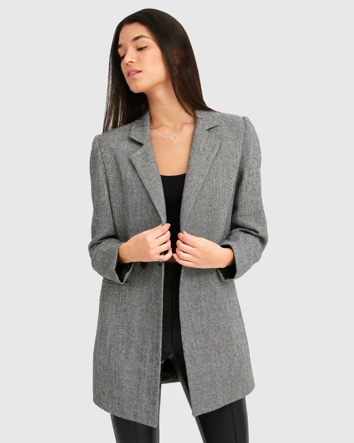 Coats and Jackets Kensington Oversized Coat 8211 Grey Belle and Bloom Women