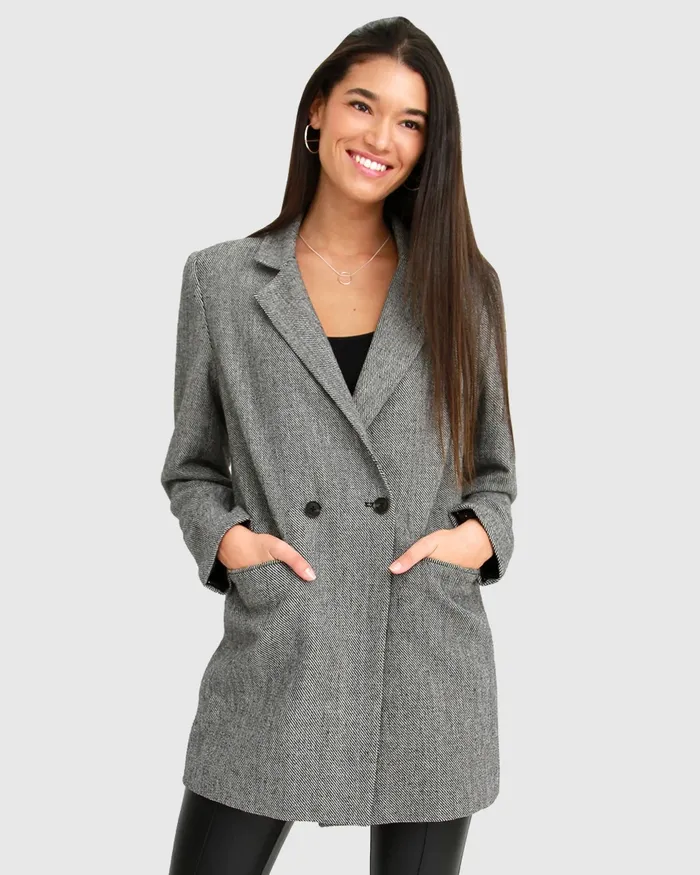 Coats and Jackets Kensington Oversized Coat 8211 Grey Belle and Bloom Women