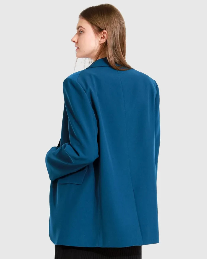 Coats and Jackets Women Unchained Heart Blazer 8211 Dark Teal Belle and Bloom
