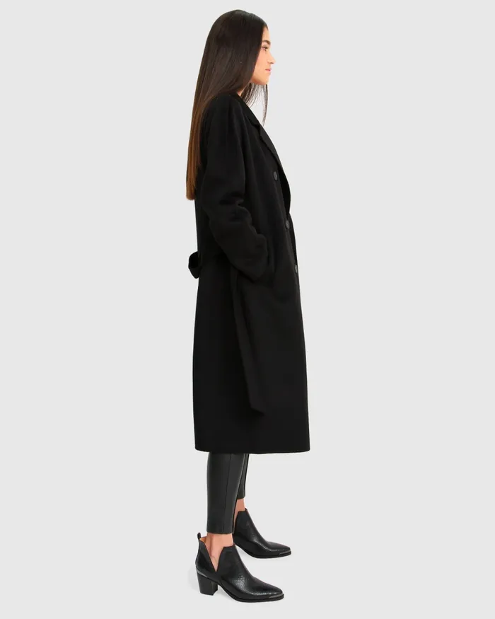 Coats Belle and Bloom Women Boss Girl DoubleBreasted Lined Wool Coat 8211 Black
