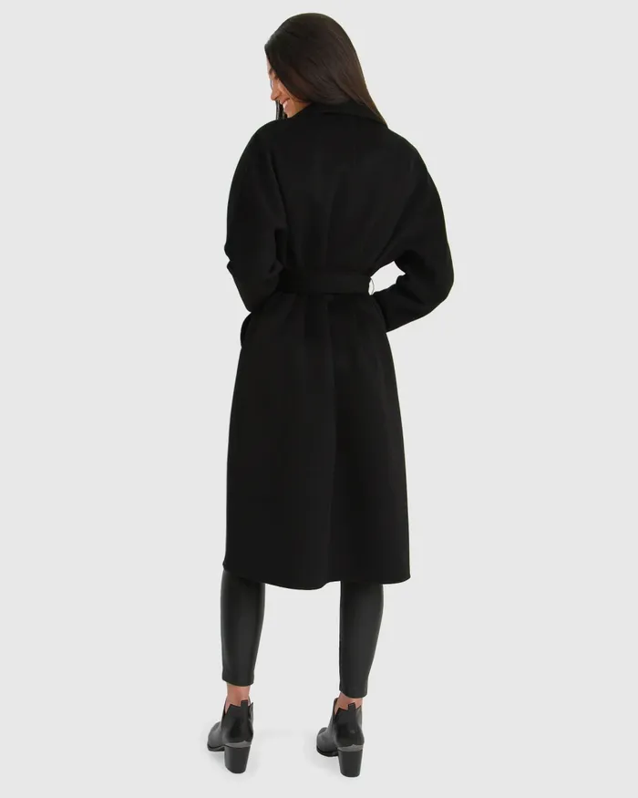 Coats Belle and Bloom Women Boss Girl DoubleBreasted Lined Wool Coat 8211 Black