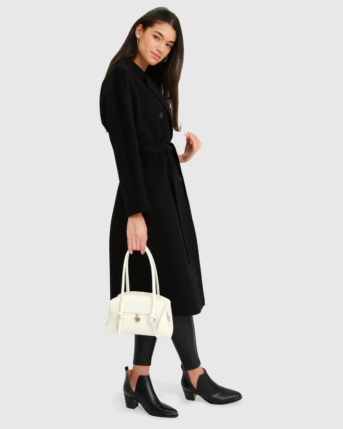 Coats Belle and Bloom Women Boss Girl DoubleBreasted Lined Wool Coat 8211 Black