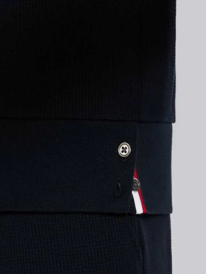 Compact Waffle 4bar Short Sleeve Sweatshirt Navy Men Thom Browne Tshirts and Polos