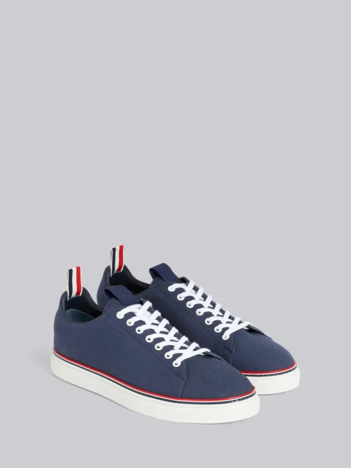 Cotton Canvas Tennis Shoe Navy Men Thom Browne Sneakers
