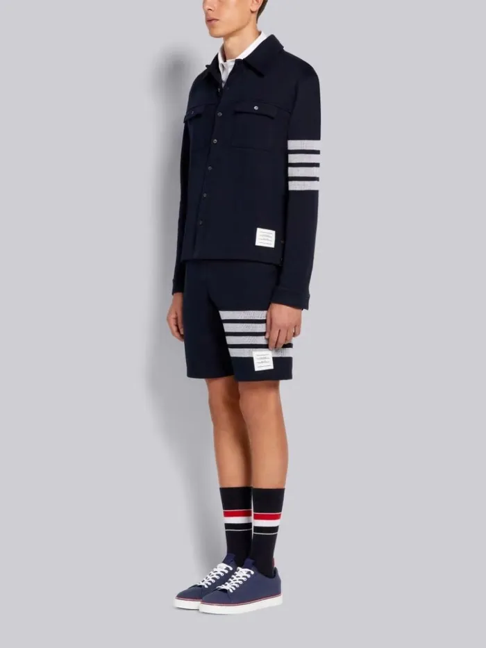 Cotton Canvas Tennis Shoe Navy Men Thom Browne Sneakers
