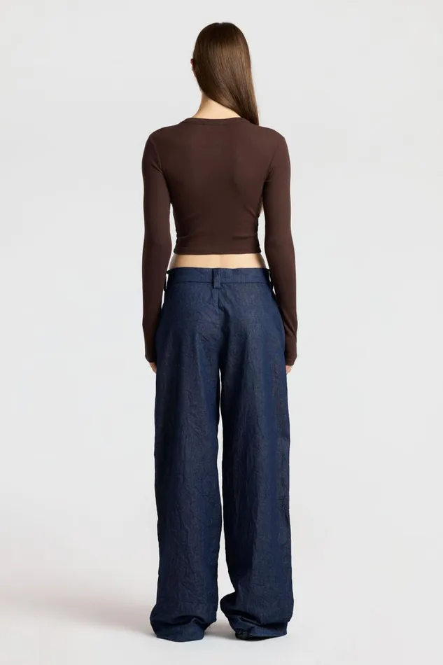 COTTON CITIZEN Verona Crop Shirt Chocolate Women Shirts COTTON CITIZEN Verona Crop Shirt Chocolate Women Shirts