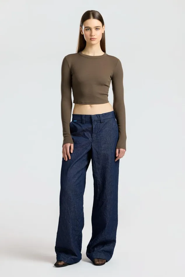 COTTON CITIZEN Verona Crop Shirt Fossil Women Shirts COTTON CITIZEN Verona Crop Shirt Fossil Women Shirts