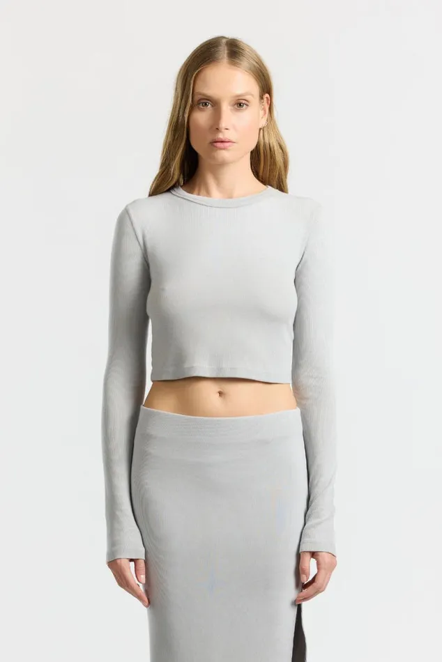 COTTON CITIZEN Verona Crop Shirt Silver Cast Women Shirts