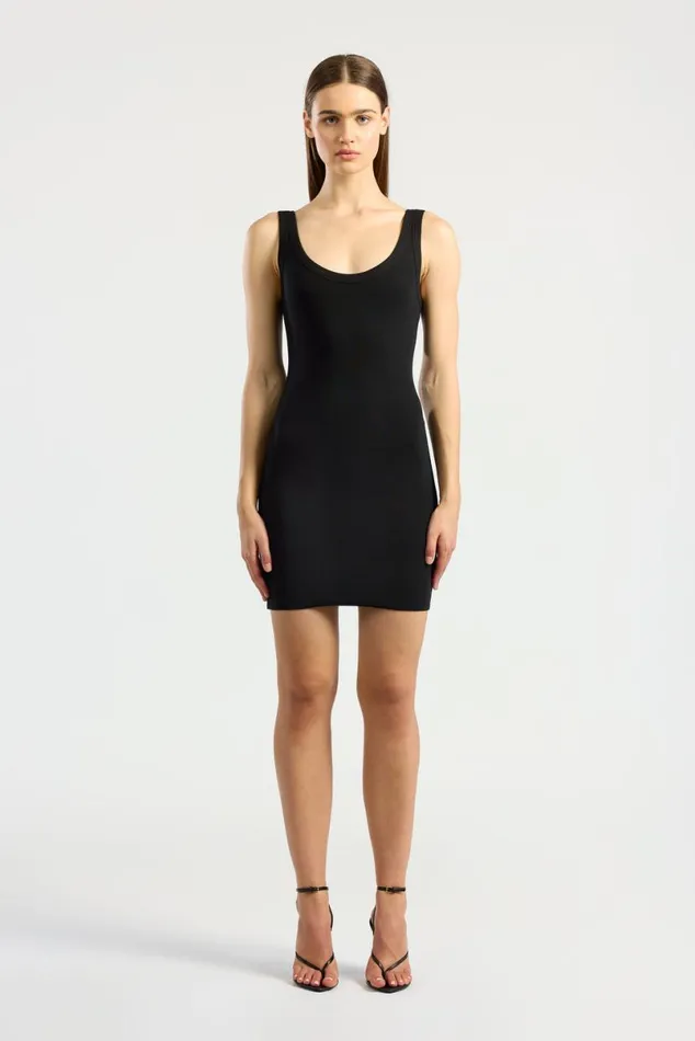 COTTON CITIZEN Verona Mini Dress Jet Black Women Dresses Skirts