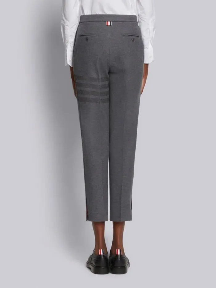 Cotton Double Face Twill Tonal 4bar Trouser Medium Grey Women Thom Browne Trousers