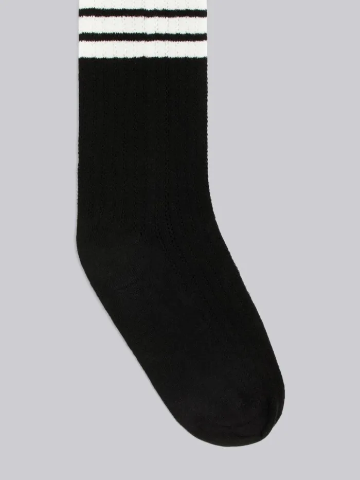 Cotton Lace 4bar Midcalf Socks Black Women Thom Browne Socks