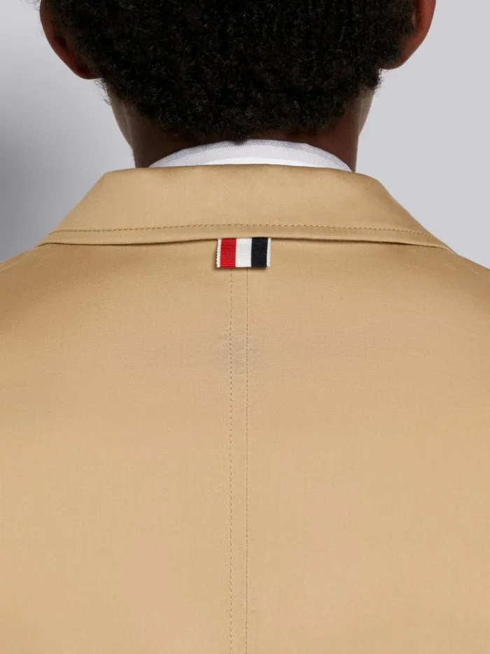 Cotton Mackintosh High Break Overcoat Khaki Women Thom Browne Outerwear