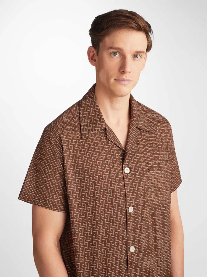 Cotton Pajamas Men Derek Rose Short Pajamas Ledbury 72 Cotton Batiste Burgundy