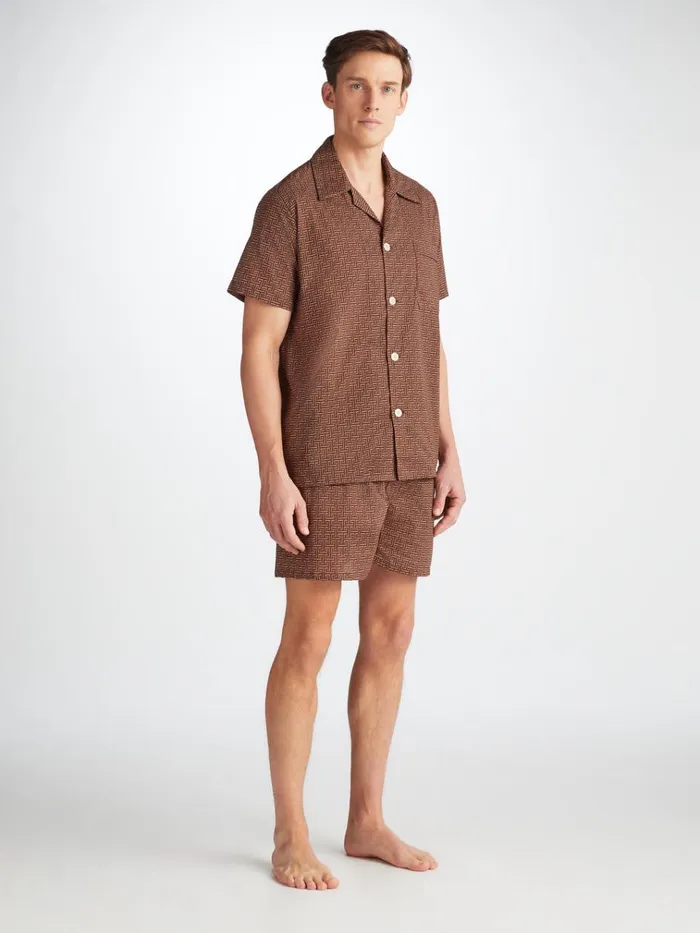 Cotton Pajamas Men Derek Rose Short Pajamas Ledbury 72 Cotton Batiste Burgundy