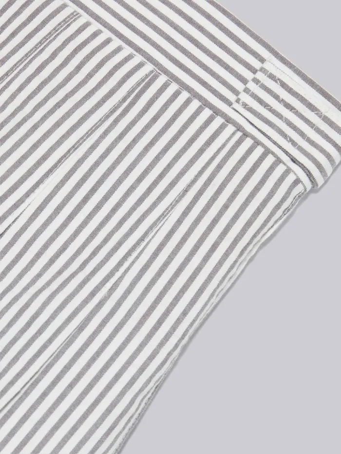 Cotton Seersucker Dropped Back Pleated Miniskirt Medium Grey Girls Thom Browne Skirts And Trousers