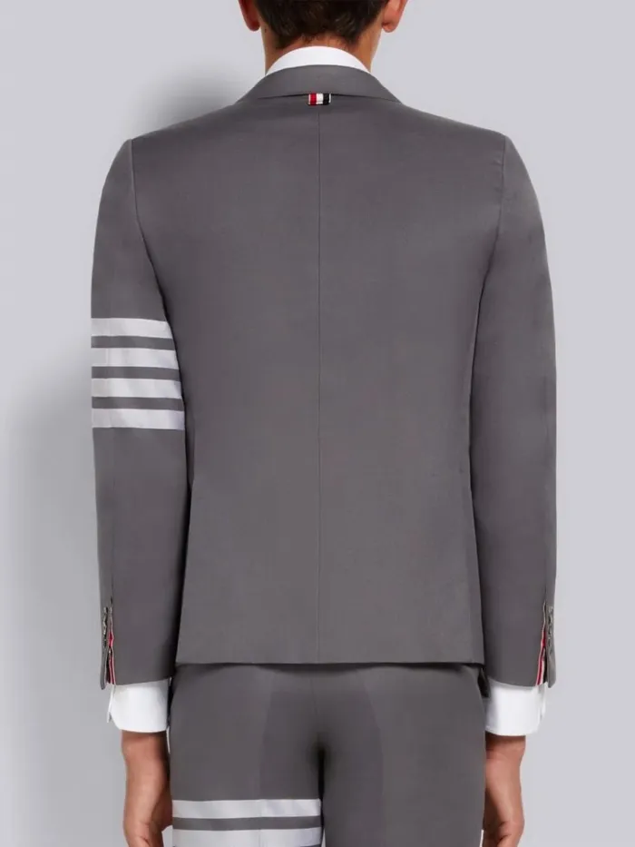 Cotton Suiting Engineered 4bar Classic Jacket Medium Grey Men Thom Browne Jackets and Suiting