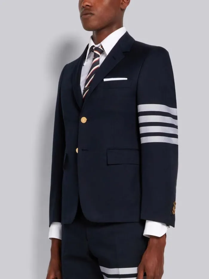 Cotton Suiting Engineered 4bar Classic Jacket Navy Men Thom Browne Jackets and Suiting